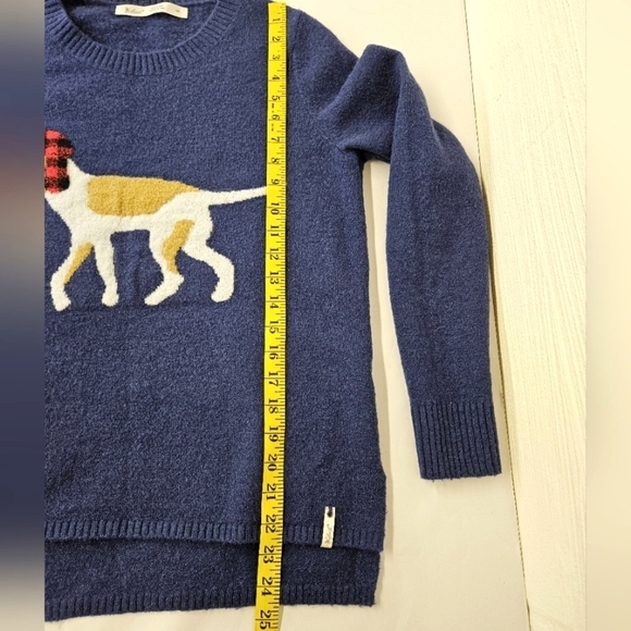 Woolrich Crewneck Hunting Dog Sweater in Blue and White Wool Blend Size Small - Picture 9 of 9